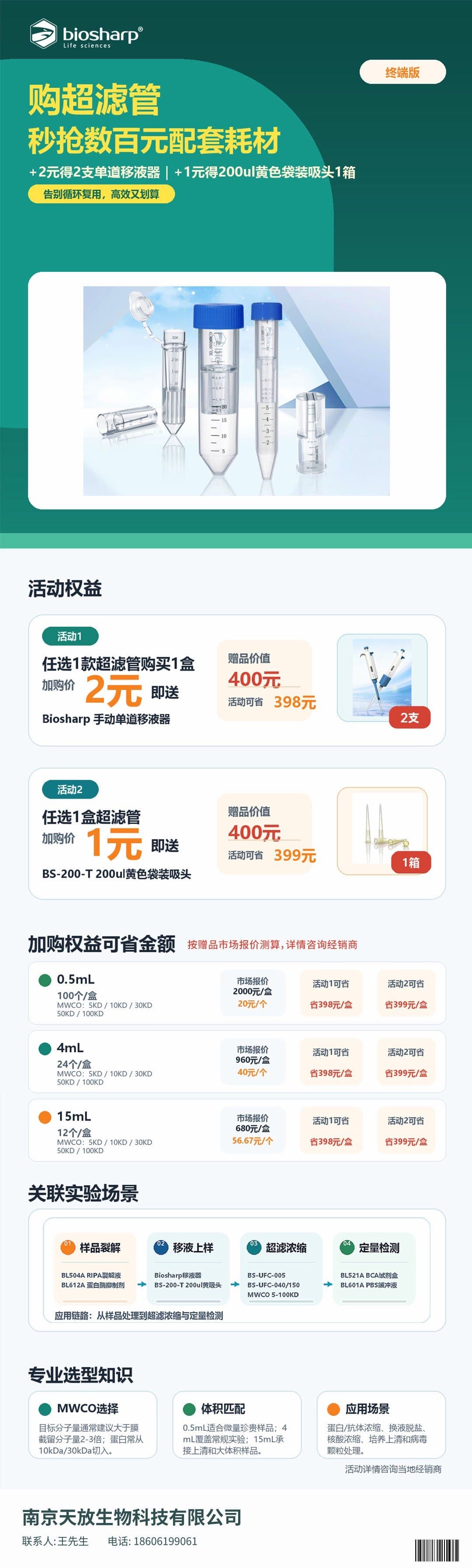 Biosharp 购超滤管秒抢百元配套耗材活动海报