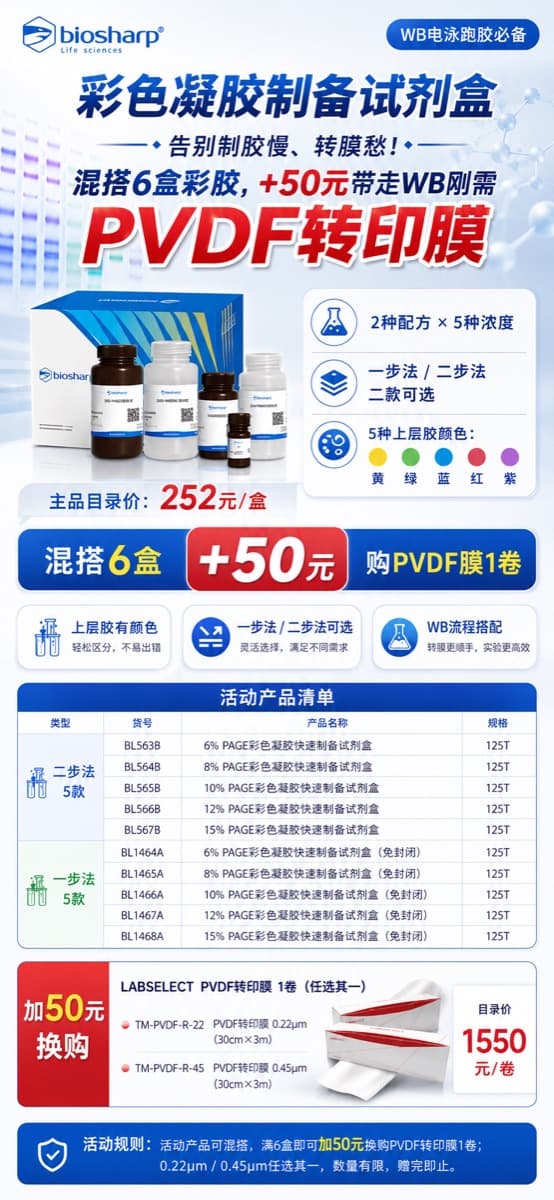 Biosharp 彩色凝胶制备试剂盒加购 PVDF 转印膜
