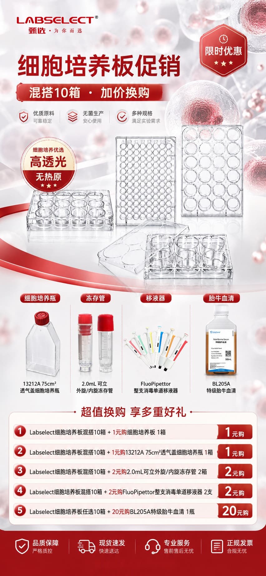 LABSELECT 细胞培养板混搭换购活动海报